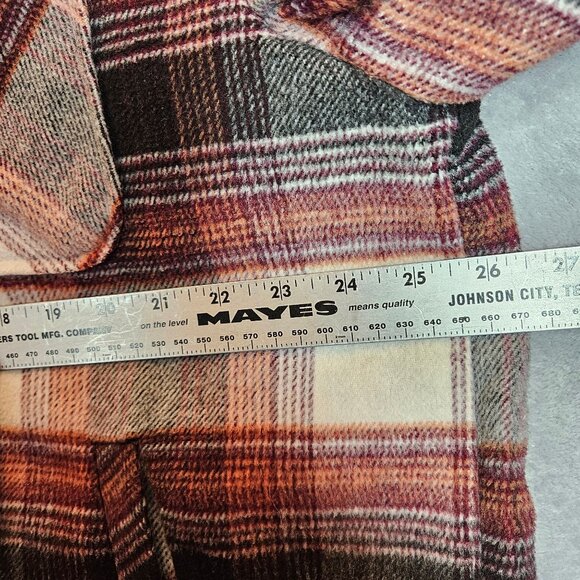 Kensie Womens Plaid Flannel Button  Jacket Pockets Work gorpcore outdoor shacket - Picture 7 of 15